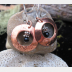 Copper moon earrings with beads