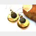 Natural Rock and Brass Earrings