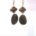 Copper and Natural rock earrings