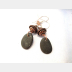 Copper and Natural rock earrings