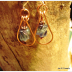 Fluorite and Copper Healing Dangle Hoop Earrings