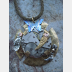 Steampunk mixed metal watchwork brass pendant