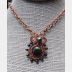Copper and fresh water pearls in green tones pendant Pearly Girl