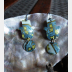 Hamsa dangle earrings from recycled tea tin with niobium ear wire