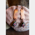Copper and cloisonne drop dangle earrings