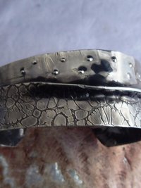 Primitive Tribal German Silver Fold Form Cuff Bracelet