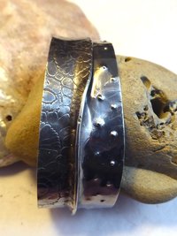Primitive Tribal German Silver Fold Form Cuff Bracelet