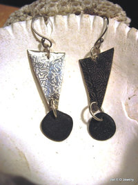 Om natural stone German silver beach rock dangle earrings
