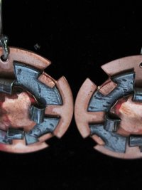 Mixed Metal Earrings-l Copper and German silver