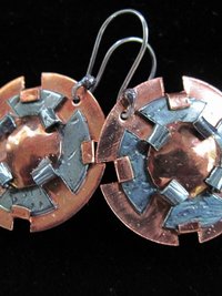 Mixed Metal Earrings-l Copper and German silver