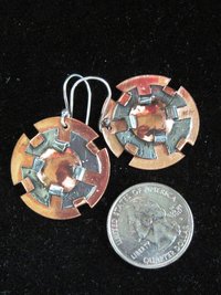 Mixed Metal Earrings-l Copper and German silver