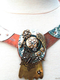 mixed metal art neck piece
