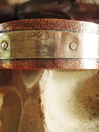 Mixed metal German silver and copper healing textured zen design cuff