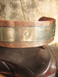 Mixed metal German silver and copper healing textured zen design cuff
