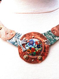 ReArt Tin and Mixed Metal Hummingbird Breastplate