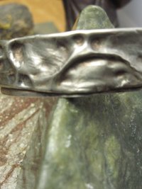 German Silver Primitive Boho Tribal Fold Form Cuff