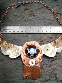 Tribal Winged Mixed Metals Statement Necklace