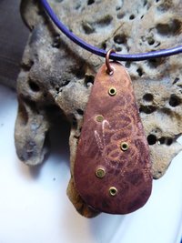 Hamsa amulet Hand of Fatima recycled tin mixed metal spiritual pendant bird in