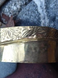 Handmade fold formed bronze cuff bracelet tribal design
