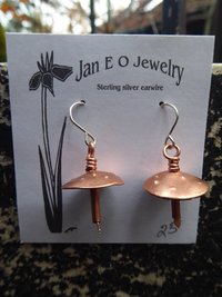 Fabulous fungi copper mushroom earrings