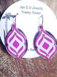 Recycled Tin Retro 60's look Dangle Earrings