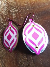 Recycled Tin Retro 60's look Dangle Earrings