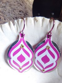 Recycled Tin Retro 60's look Dangle Earrings