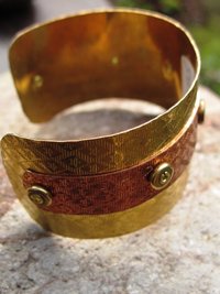 Mixed metal nugold and copper cuff - small