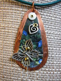 Mixed metal tin and copper butterfly Trashy Tinsel pendant