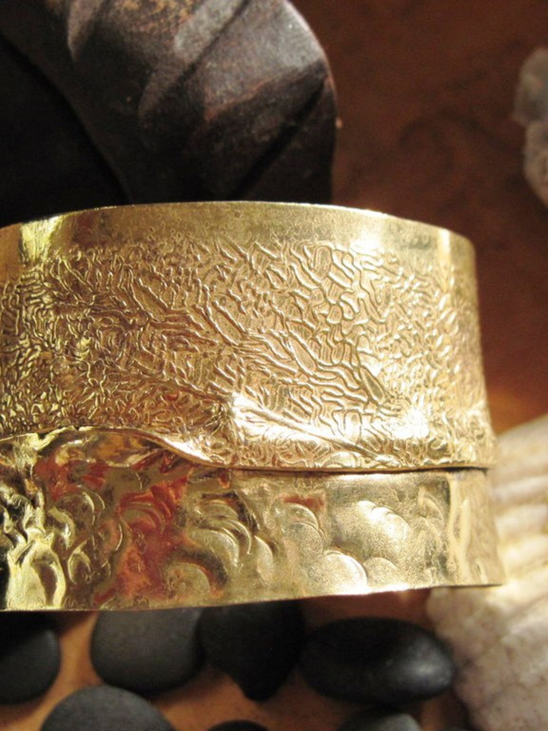 Jeweler's Bronze wide large fold form cuff