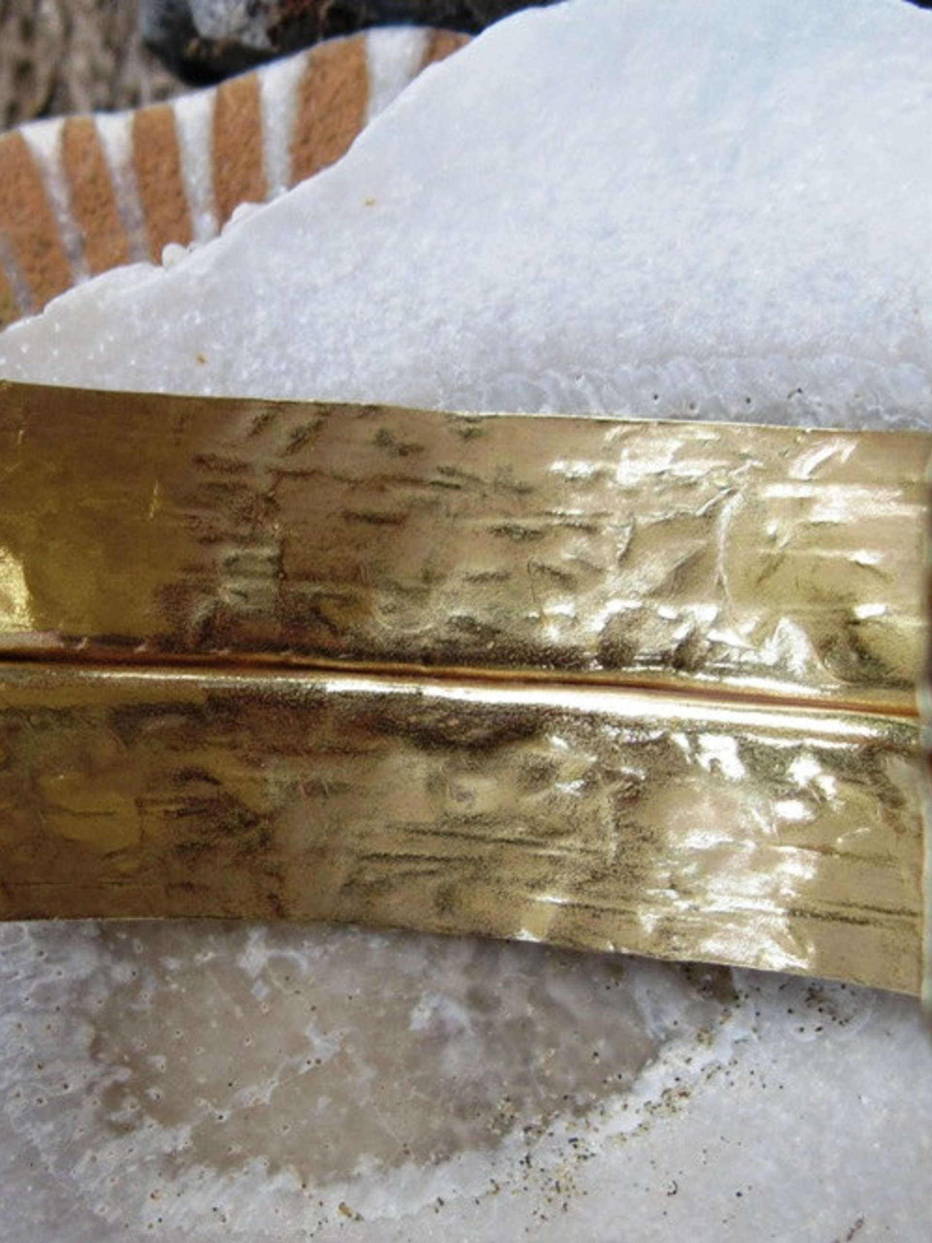 Bronze fold form tribal cuff