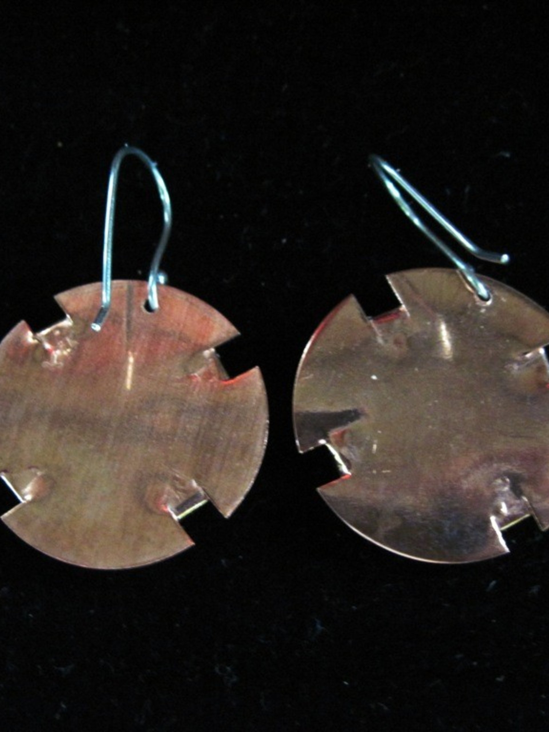 Mixed Metal Earrings-l Copper and German silver