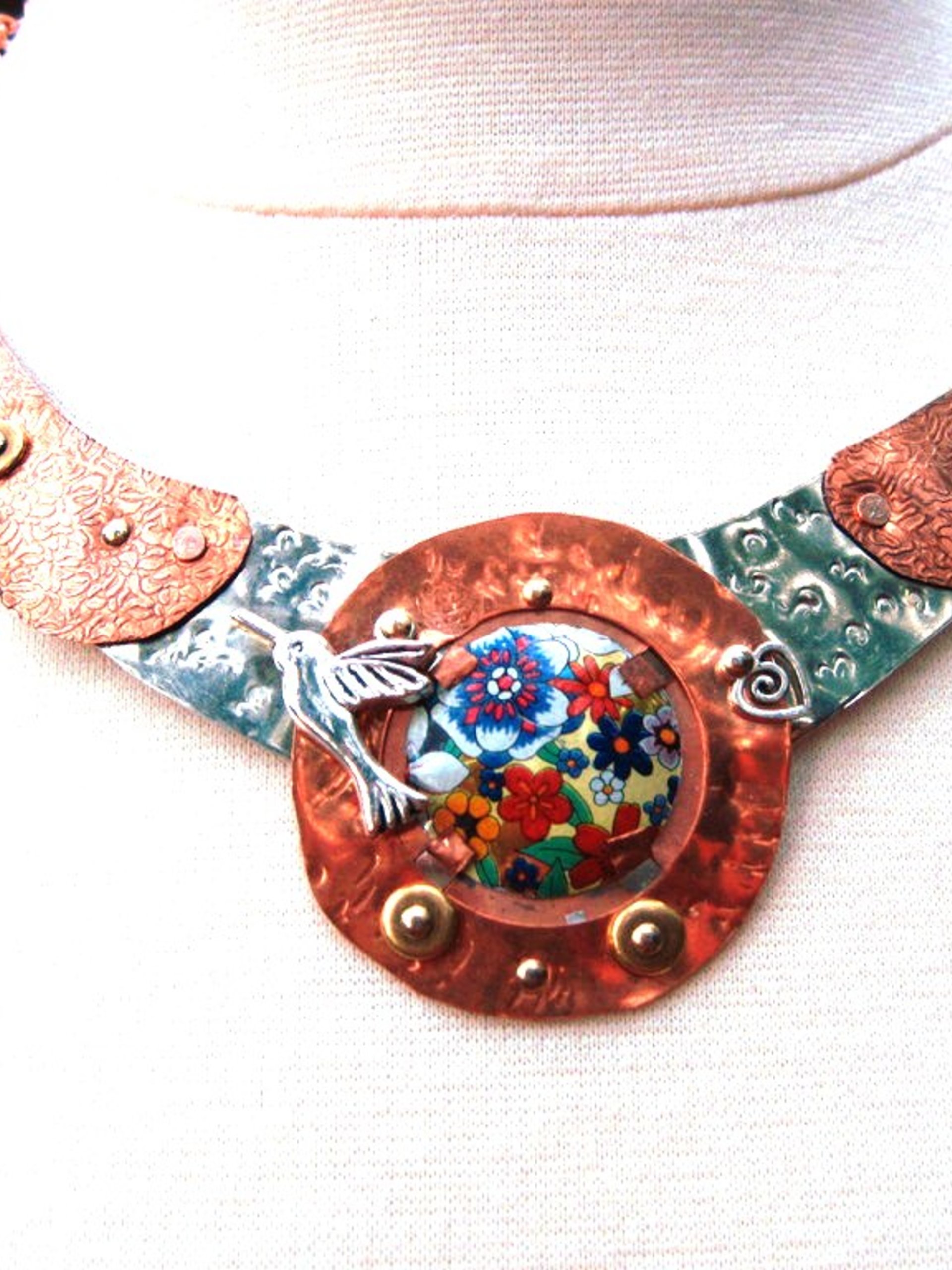 ReArt Tin and Mixed Metal Hummingbird Breastplate