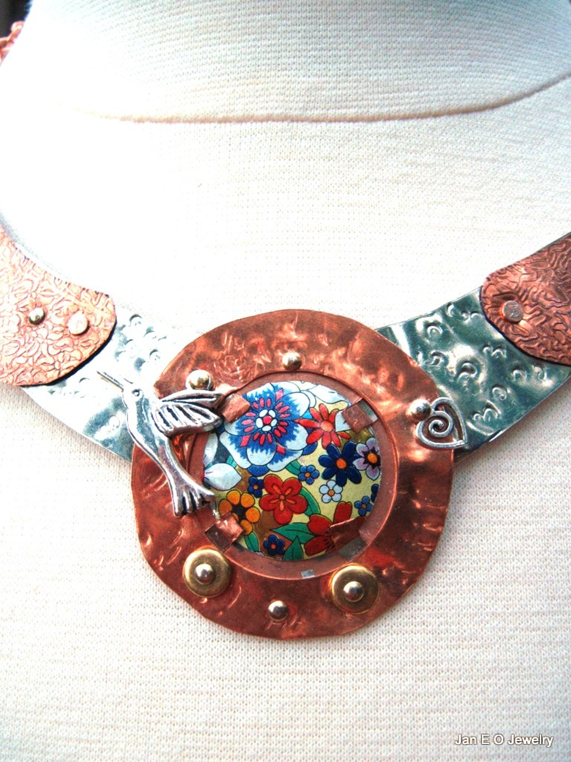 ReArt Tin and Mixed Metal Hummingbird Breastplate