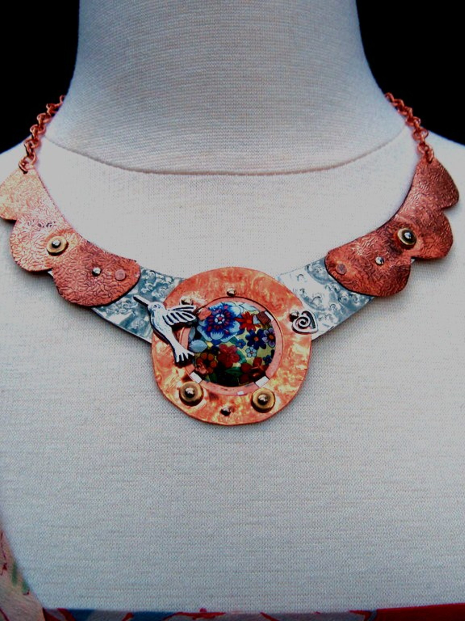 ReArt Tin and Mixed Metal Hummingbird Breastplate