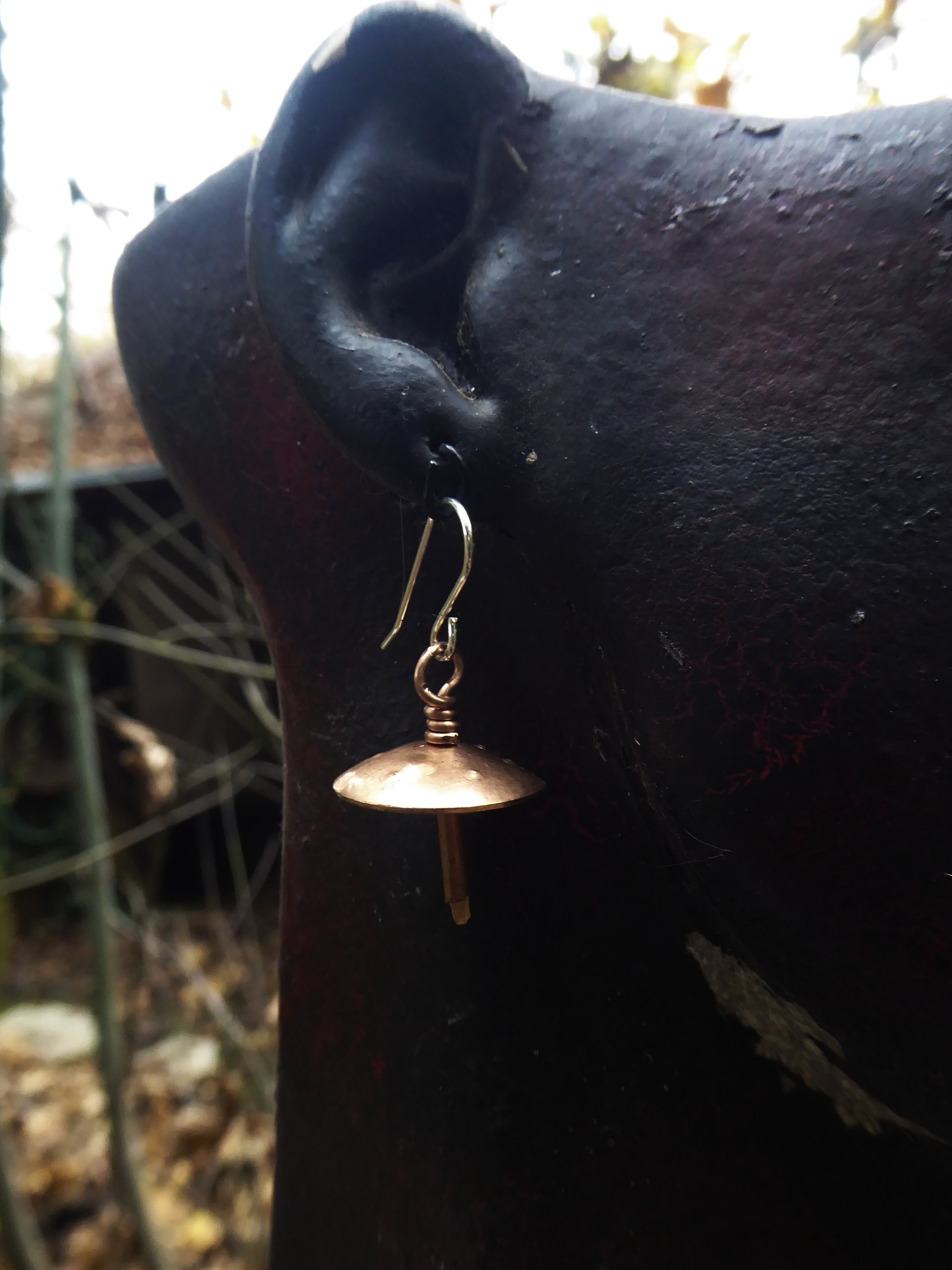 Fabulous fungi copper mushroom earrings