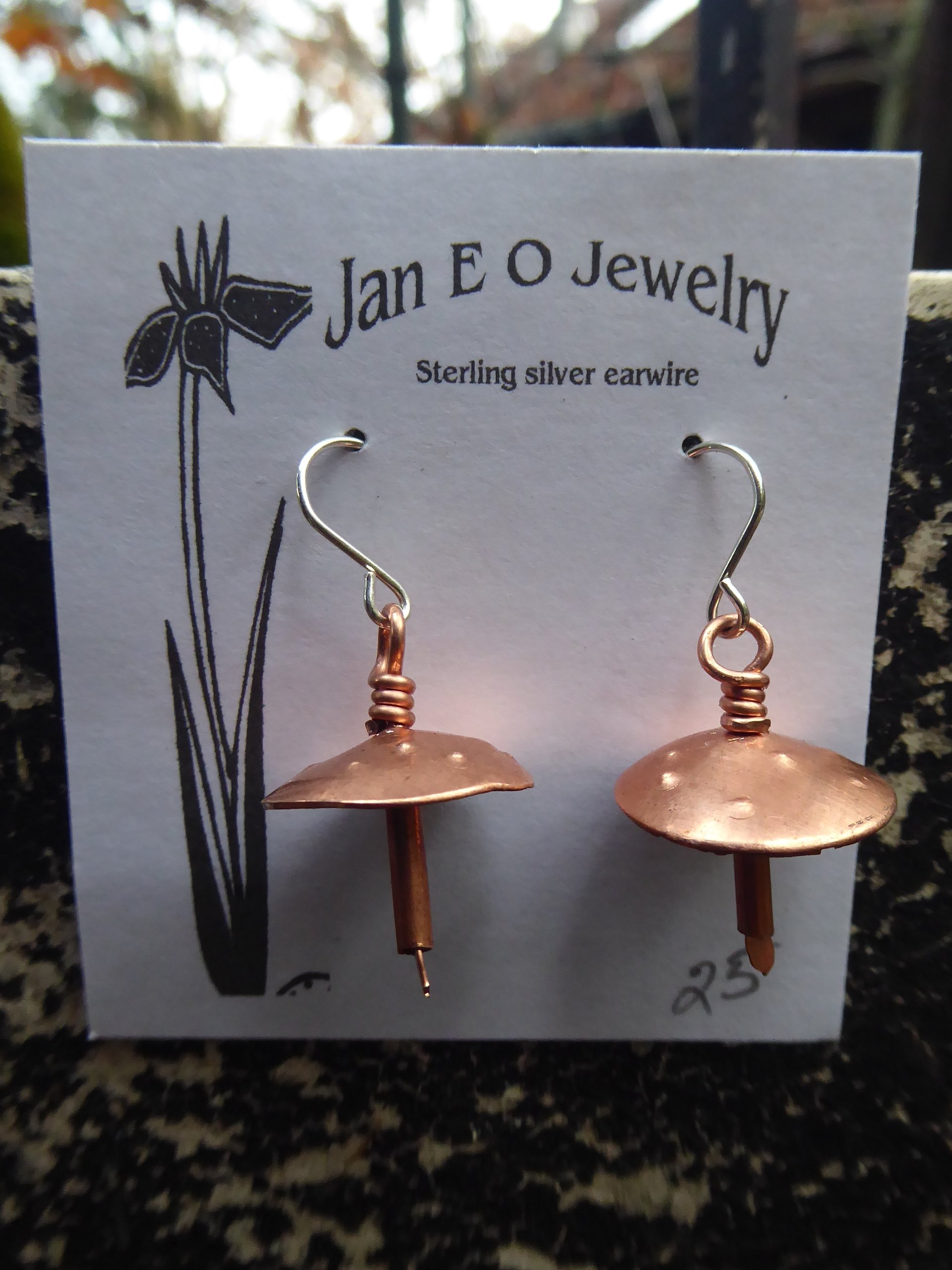 Fabulous fungi copper mushroom earrings
