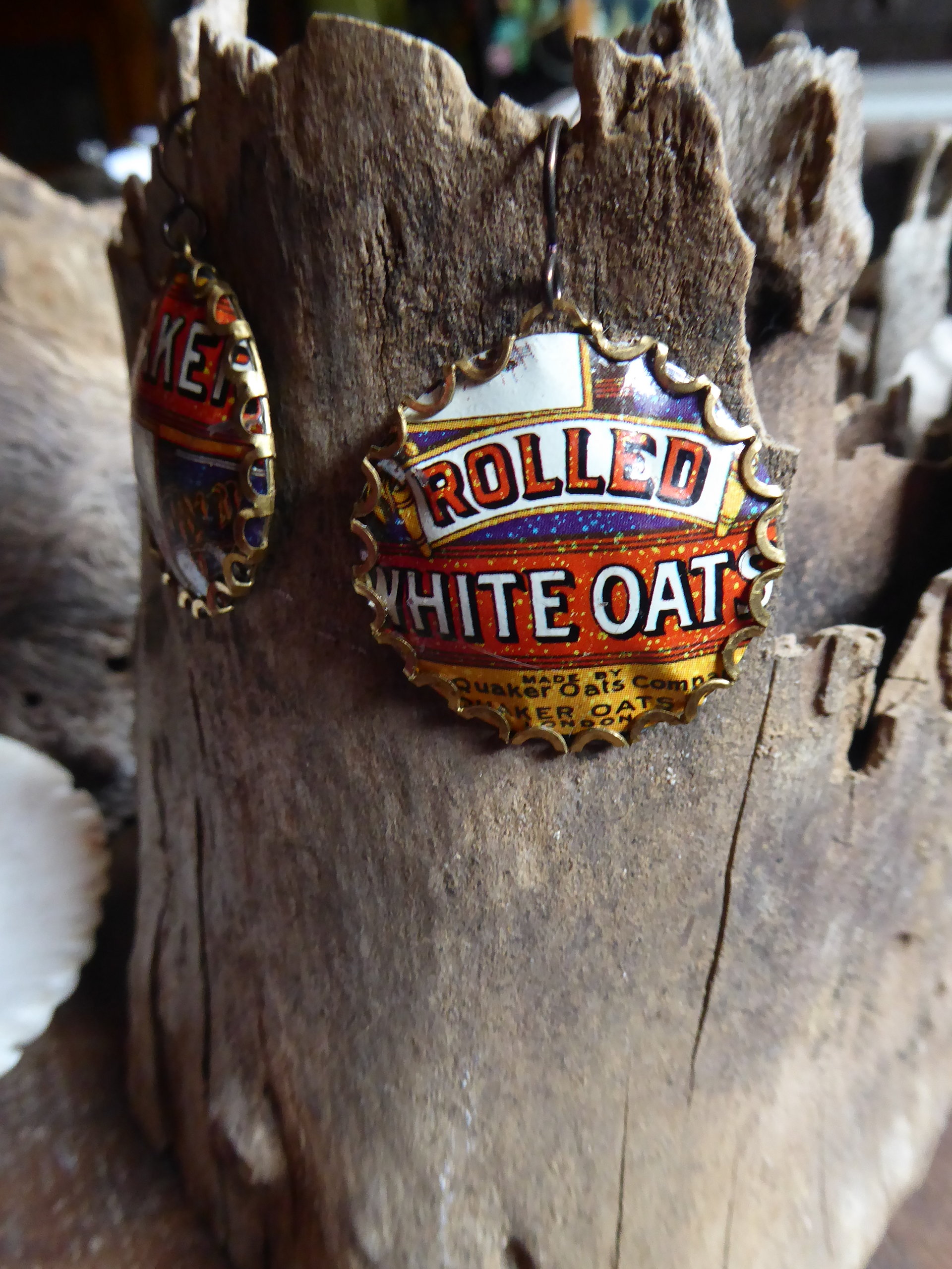 Trashy Tinsel Recycled Tin Earrings advertising