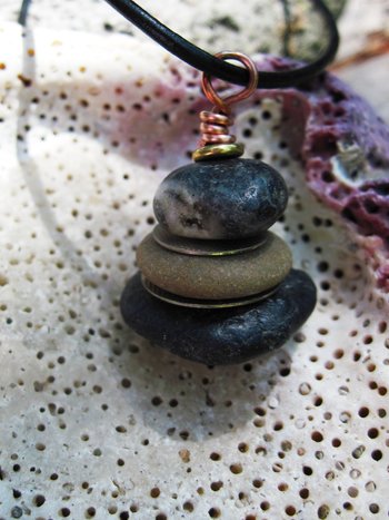 Zen stacked rock cairn
