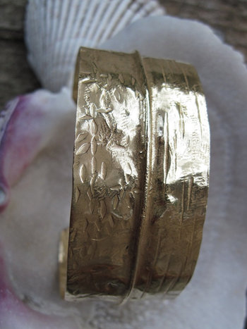 Bronze fold form tribal cuff