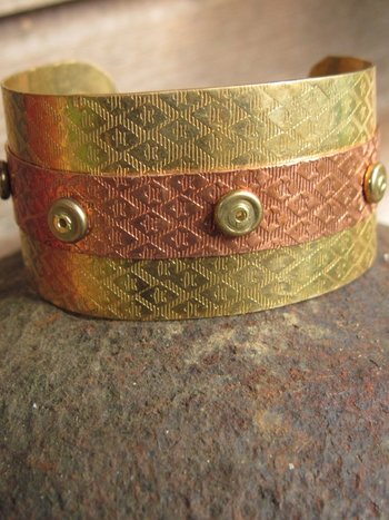 Mixed metal nugold and copper cuff - small